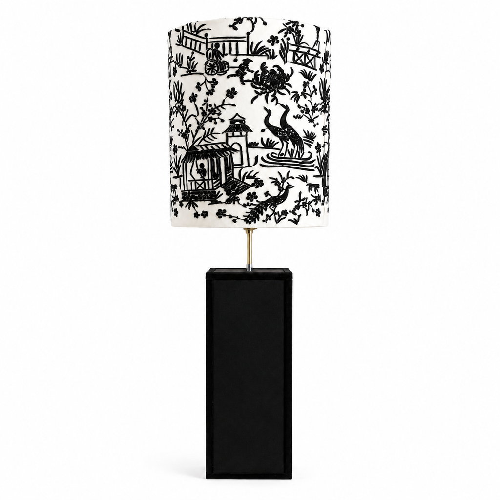 Lámpara de Mesa con Pantalla de Bordado Oriental