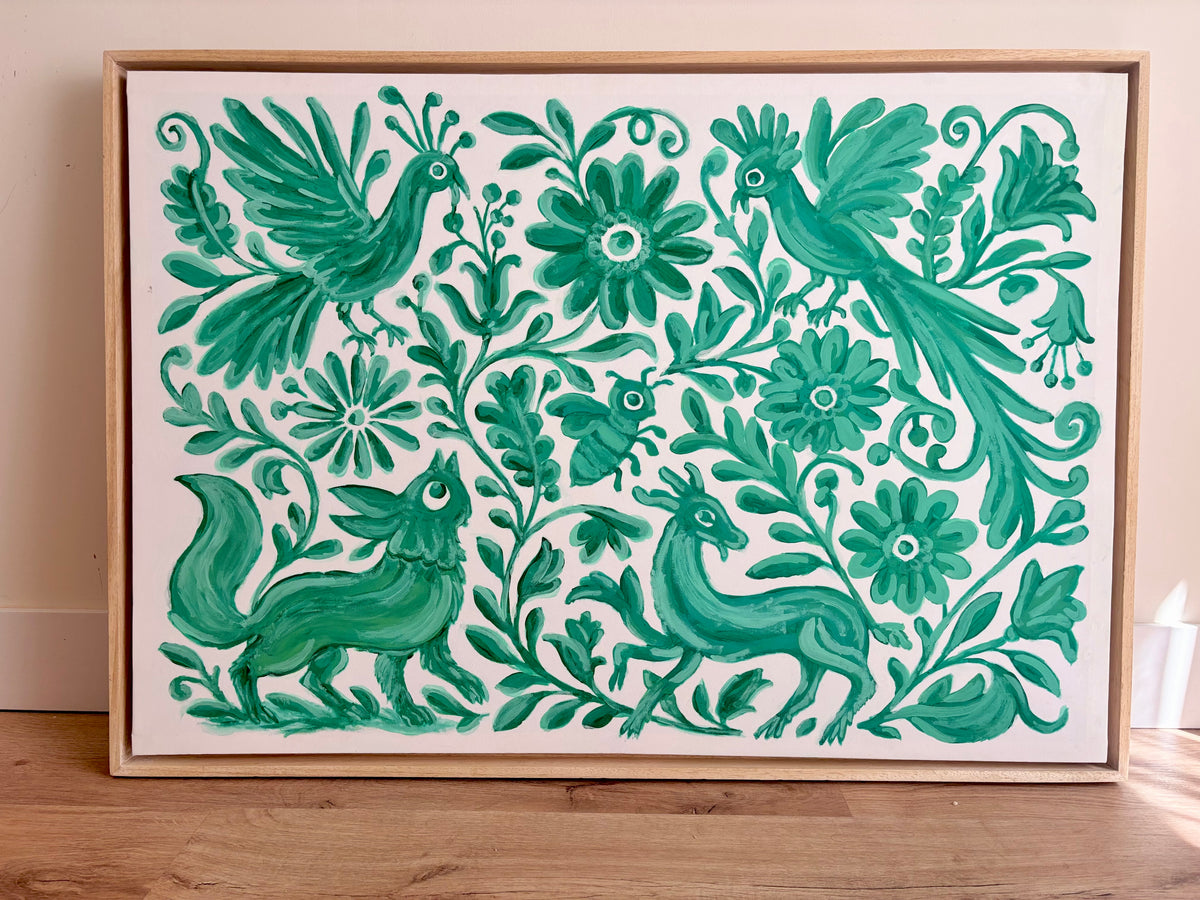 Lienzo pintado Jardín Otomí
