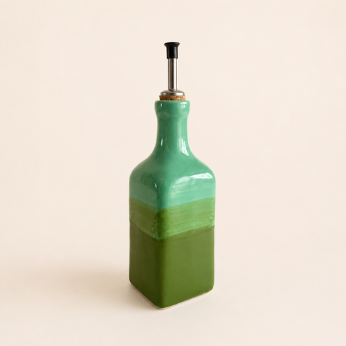 Aceitera de cerámica esmeralda con dosificador